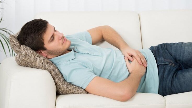 stomach ache due to parasites